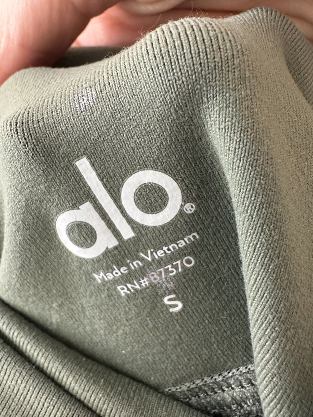 Alo Yoga High Waist Moto Legging, Hunter Olive Green, Size Small - Picture 3 of 9